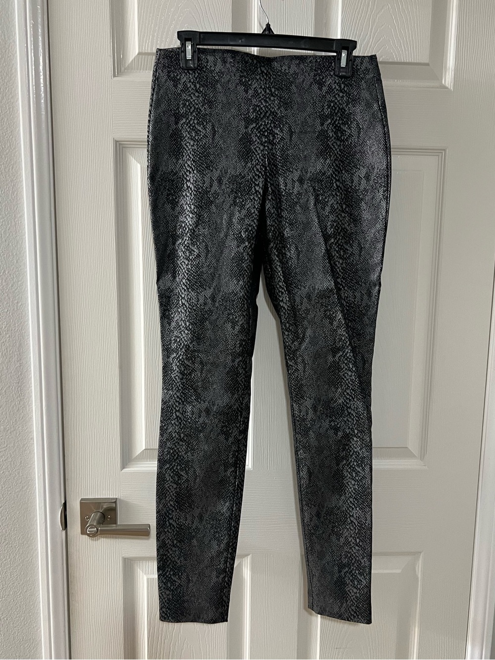 INC International Concepts Charcoal Snake-Print Slim Trousers